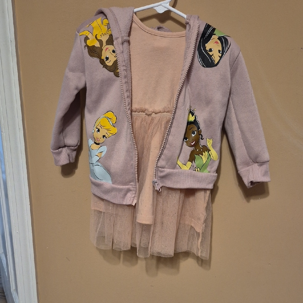 Disney Pink Princess Hoodie and Dress Set